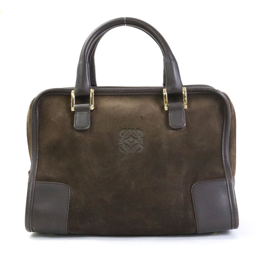 Loewe Amazona handbag suede leather brown gold
